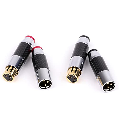 Жак микрофонного кабел KOFORD X L R XLR-жена или XLR-мъжки 3-Пинов Директен черно-червена запушалка 10шт (Цвят: 10xD1009M-Черен)