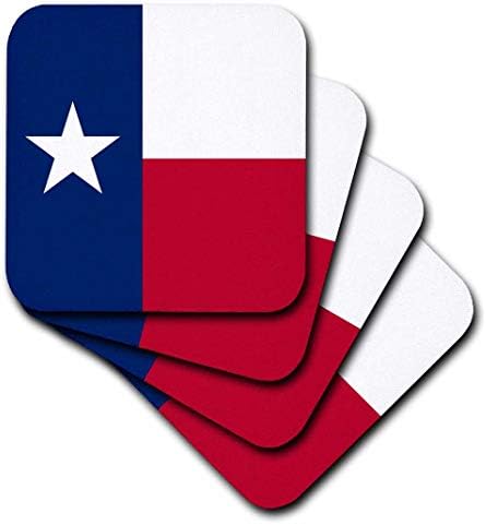 3dRose cst_158447_3 Флаг на щата Тексас Тексас-САЩ, Сащ, САЩ-Синьо, Червено, Бяло-Влакчета за керамични плочки, Комплект от 4