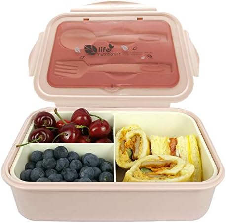 НАДЕЖДЕН контейнер за обяд Bento за деца, кутия за bento за възрастни с 3 отделения. Запечатани, Безопасна за микровълнова фурна,