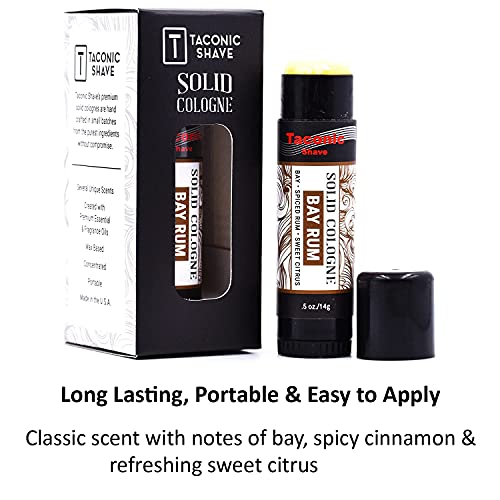 Твърди мъжки парфюм Taconic Shave с натурален аромат на дафинов лист – Портативен и лесен за нанасяне - Artisan Made in the USA.