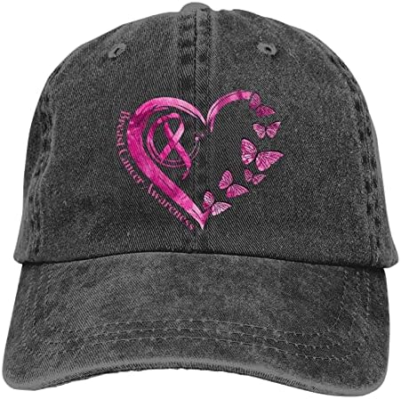 Розови панделки, пеперуди сърцето на бейзболни шапки за жени с рак на гърдата информираност Бейзболна шапка за мъже, на капака ленти подкрепа