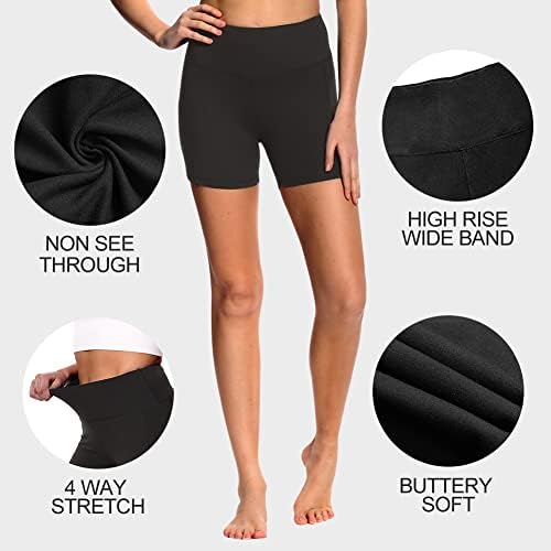 Дамски байкерские шорти HLTPRO 3 в опаковка (размер Reg & Plus) - 8 /5, Мазни Меки дамски къси Панталони с висока талия за тренировки, йога,
