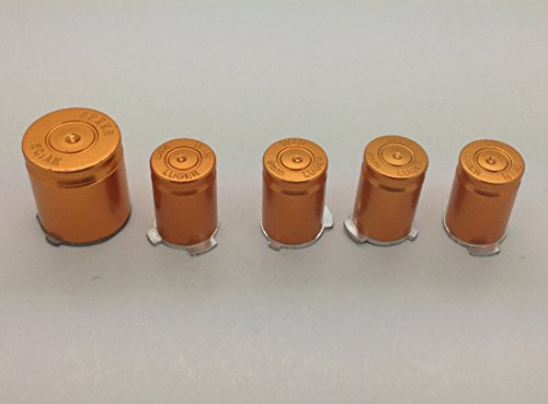 НОВ Комплект модове от Метален алуминий ABXY + Водачи на бутоните-куршуми за XBOX 360 КОНТРОЛЕРА - Gold ABXY