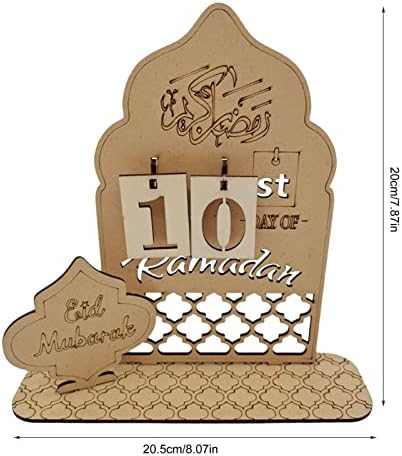 Адвент-Календар Рамадан към 2023 Година, дървени Орнаменти Календар за Обратно Броене на Рамадан, Подарък На Рамадан За Деца,