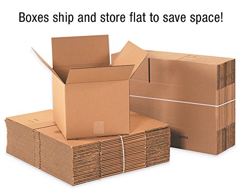 СКОРОСТНА САЩ Кутии за доставка на Плоски 8 L x 8W x 4H, 25 Опаковки | Кутия от велпапе и картон за опаковане, преместване и съхранение