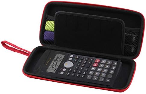 Твърд калъф за графичен калкулатор Navitech Red с чанта за съхранение, Съвместими с графичен калкулатор Casio FX-9750GII