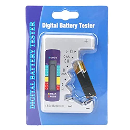 Цифров тестер батерии - Проверка на всички батерия - AA AAA D N 9V 6F22 1,5 V Размер на клетката бутони - Лесна за използване -