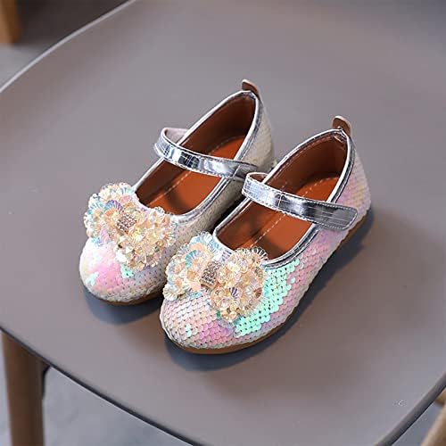Обувки с цветя модел за малки момичета, Сватбени обувки Мери Джейн, балет апартаменти без закопчалка за Шаферките, обувки