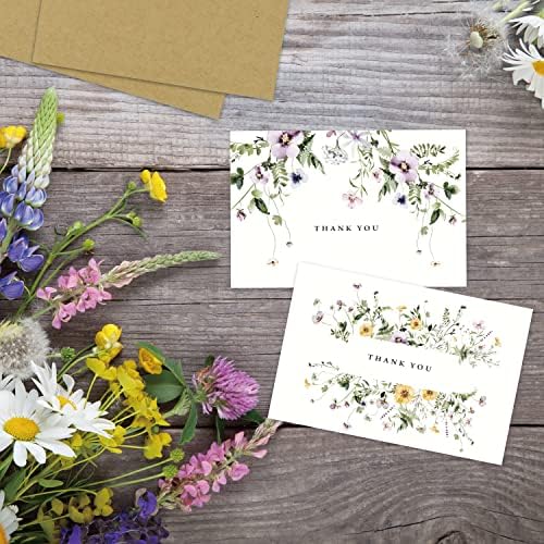 Gooji 4x6 Благодарственных картички с цветен печат на пликове (20 броя в пакет), Подходящи Пликове в селски стил с отклеиванием и запечатыванием | Асорти Насипни, Акварел