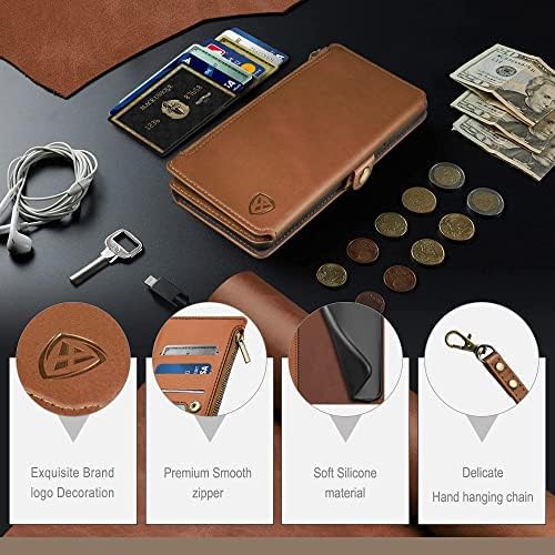 XcaseBar за Мото G Power 2022 Чанта-портфейл 5G с притежател на кредитна карта, 【Заключване RFID】 Флип-книжка с цип Калъф-награда