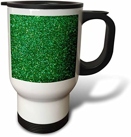 3D Чаша Изумрудено-зелен изкуствен блясък- снимка лъскава текстура-Блестящи пайети, Брилянтен блясък, обаяние дива- Чаша за пътуване,
