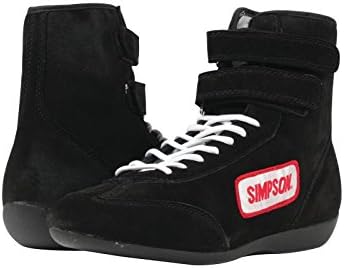 Simpson 28110BK Черни обувки с висок покрив, Размер 11, Одобрени от SFI за шофиране