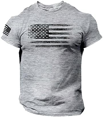 XXBR Патриотични тениски за мъже, 4 юли, Американското Знаме, Приталенная Тениска с кръгло деколте и къс ръкав в Ретро стил, Мускулести