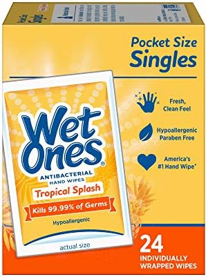 Мокри Антибактериални кърпички за ръце с тропически аромат Splash, 24 бр. (опаковка от 5 броя)