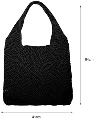 SFMZCM Възли на една кука чанти за жени, Дамска чанта, Голяма пазарска чанта, Дамска Лятна Плажна чанта, Ежедневни, Тканая (Цвят: C Размер:
