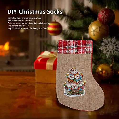 Коледен Чорап със собствените си ръце, Коледни Чорапи с Хубав Анимационни Модел, Коледни Чорапи, Рисувани Кристали за декор със собствените