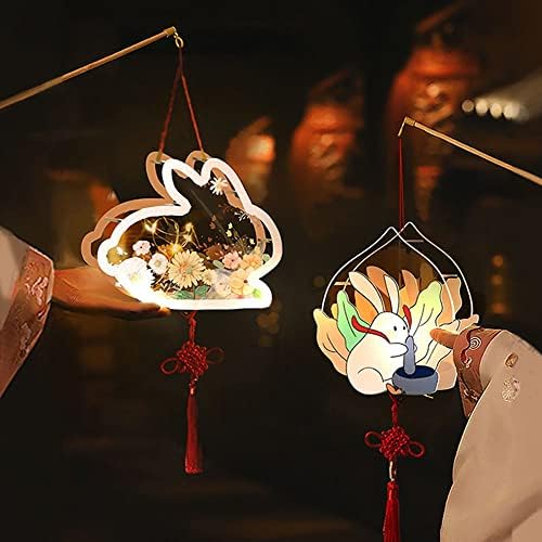 Фенер за празник Средата на Есента в Хоучу, Традиционен Китайски Фенер, Преносим Cartoony Древен Заек, Цветен Фенер (I)
