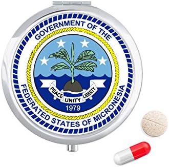 Микронезийский Национален Герб Калъф За Хапчета В Джоба Кутия За Съхранение На Лекарства Контейнер-Опаковка