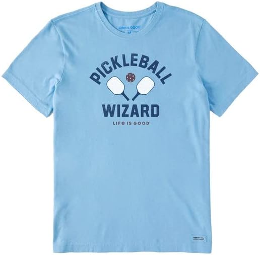 Животът Е Красив. Мъжки t-shirt Pickleball Wizard SS Crusher Tee, Готино е Синьо, X-Large