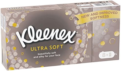 Кърпички за лице Kleenex Ultra Soft в удобни джобни опаковки - 80 преносими опаковки за пътуване - Ни най-меки кърпи - Изключително