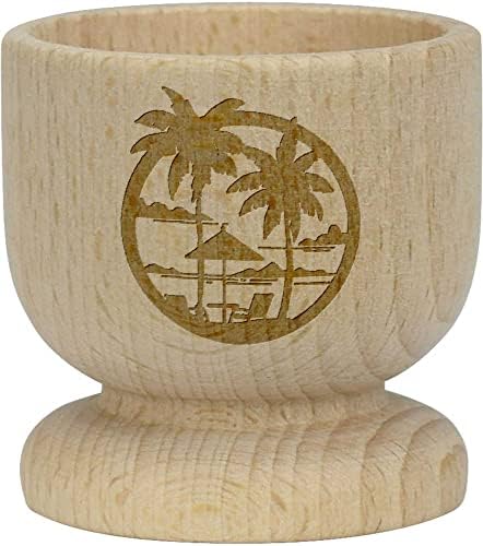 Дървена чаша за яйца Azeeda Тропически плаж мотив (EC00023137)