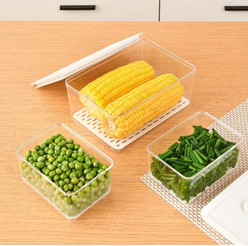 PDGJG Кухненски запечатана кутия за съхранение, хладилник, кутия за съхранение на плодове и зеленчуци с капак, водосточни кутия за свежест