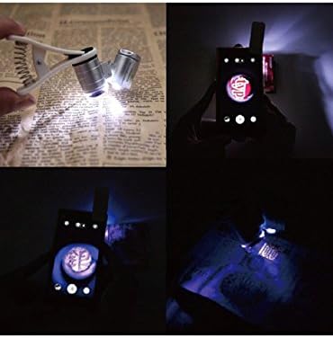 NIEGIENNA-60X Мини-Микроскоп с Битумен Лупа, Микрообъектив, Бижутериен led UV-Обектив с Подсветка, Лупа със Скоба за Универсални смартфони