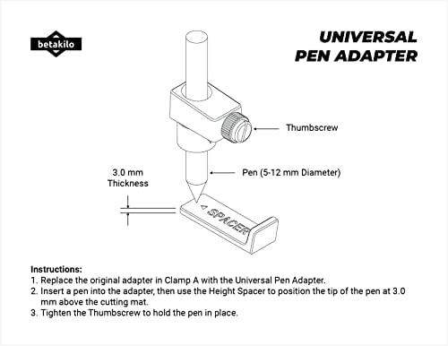 универсален адаптер/държач за химикалки betakilo - Съвместима с машини за рязане (Explore 3, Мейкър 3, Разгледайте Air 2, Maker,