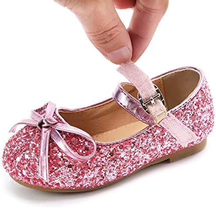 Flaryzone/Модела обувки на принцесата Мери Джейн на равна подметка в стил Балерина за Малки момиченца - на Сватбената Училищна парти