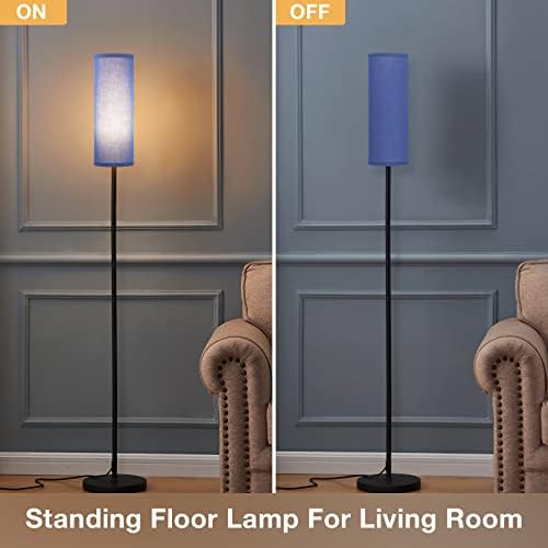 Етаж лампа Ambimall за хола - осветителни Тела на полюсите за спални, подови Лампи със синьо абажуром, Лампа с височина 65 см, за