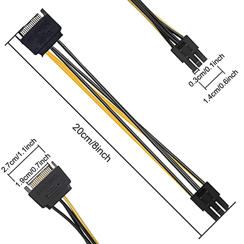 DKARDU 10 Бр. Захранващ кабел SATA с 15 на контакти на 6 Контакти PCI Express PCI-E за графична карта захранващ Кабел Адаптер на Компютъра