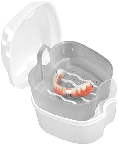 с Фалшиви Скоростна Кутия За Баня Калъф Висящия Контейнер За Съхранение на Зъбите Мрежа За Зъбни Протези Грижа За Зъбите Премахване