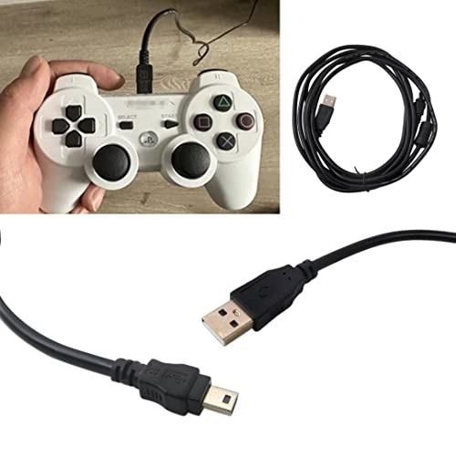 Outspot 10-Крак Безжичен Контролер USB-Кабел за зареждане за PS3, който е Съвместим с игри контролер, използвайки 5-за контакти зарядно