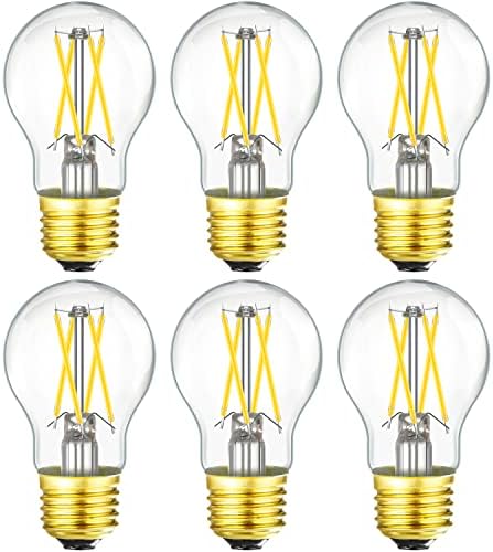 Leools Led лампа A15 с регулируема яркост 6 Вата, което се равнява на 60 W, Led Лампа e26 AC120V, Реколта led крушка на Едисон за Вентилатори,