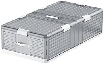 Пластмасова кутия за съхранение под леглото JEMMCO с капаци и колела Easy Glide, Сгъваема Кутия за съхранение с Двойни врати, Универсален