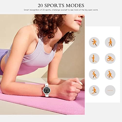 Бели умни часовници за жени с функция Dimond (Отговори / Извършване на повикване), Елегантен класически Дизайн Bluetooth-умни часовници,