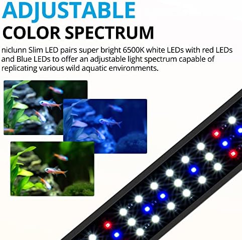 Niclunn SlimLED Аквариумный лампа за растенията-Лампа за аквариум пълен спектър с автоматично захранване / выключением таймер,