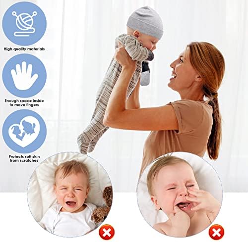 Lusofie / 3 Комплект шапки за еднократна употреба за новородени с Детски Варежками, Меки Памучни Ръкавици, Ръкавици, Шапка, Детски Комплект