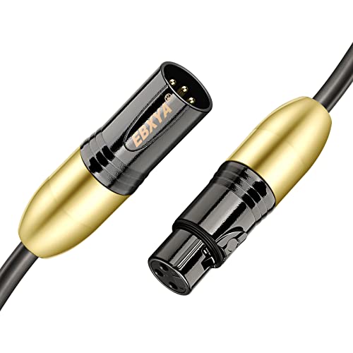 Кабел за микрофон EBXYA XLR 10-крак Балансиран XLR кабел, 22 AWG Златен Микрофон на кабел от мъжете за една жена със защита от Смущения
