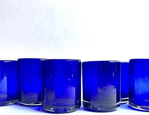 Чашки за ценно мескаля от бластване стъкло Mezcal For Life, Уникален Съд за пиене и накити ръчна изработка, 2,0 * 2.3 инча - Опаковка от 6